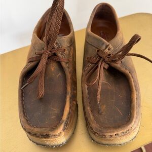Clarks Distressed Brown Leather Loafers
